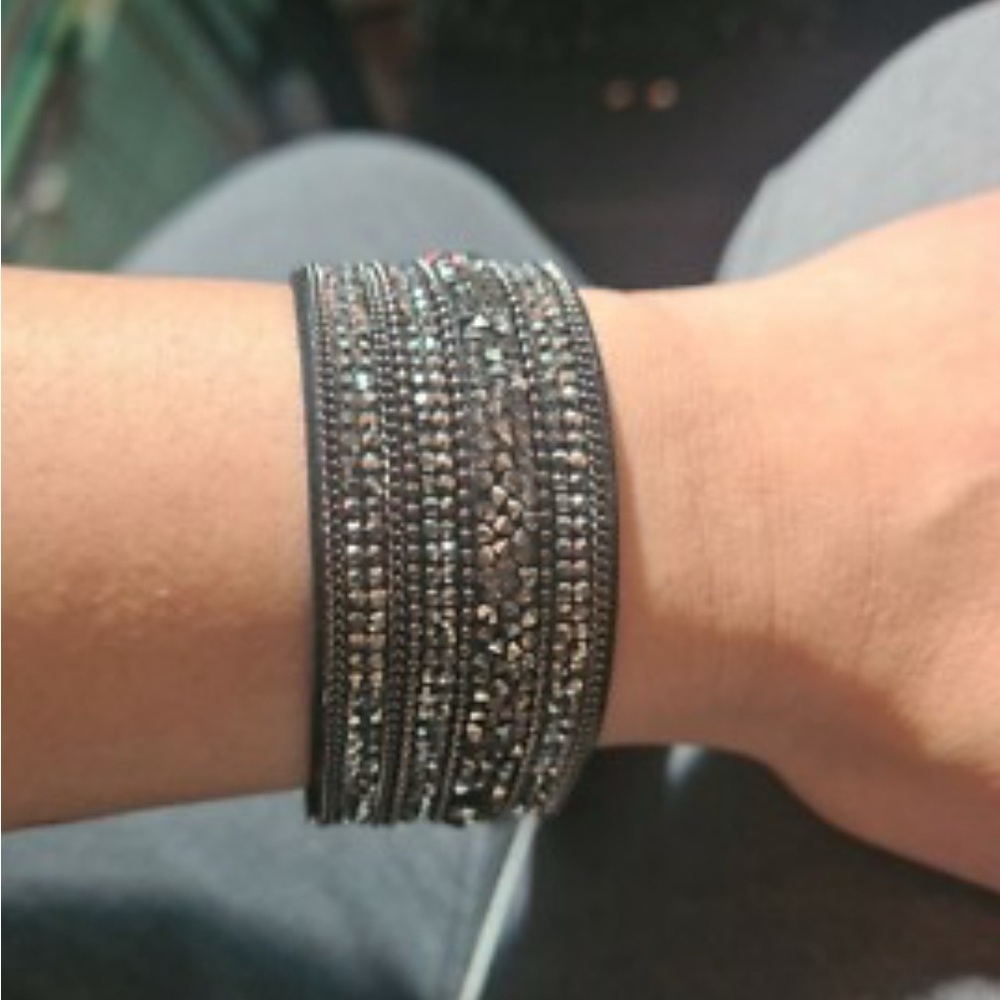 Paparazzi Silver Wrap Bracelet with Sparkling Beads